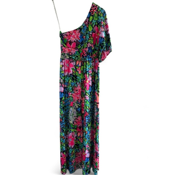 Lilly Pulitzer Niki One-Shoulder Maxi Dress Size S, NWT in Multi Festive Fantasy - Picture 8 of 8